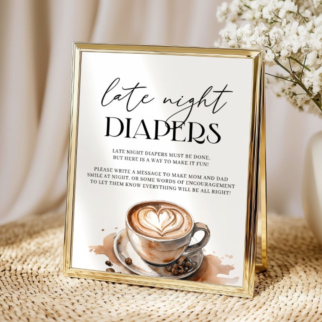 Póster Pañales de Noche Tarde Regalo de Café para el Bebé (Subido por el creador)