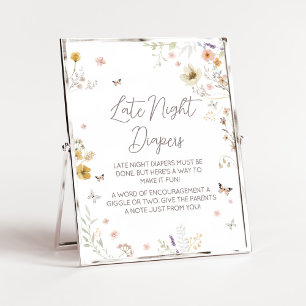 Póster Pañales Nocturnos Botánicos Pequeña Flor Silvestre