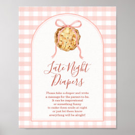 Póster Pañales Nocturnos de Cuadros Rosa Pastel Cutie Pie