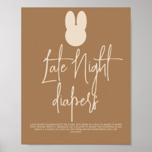 Póster Pañales Simple Bunny Late Night