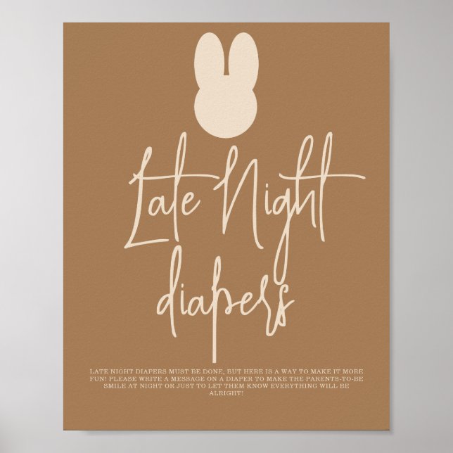 Póster Pañales Simple Bunny Late Night (Frente)