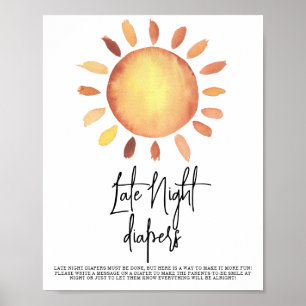 Póster pañales Sunshine Late Night