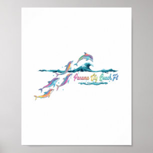 Póster Panama City Beach Florida Colorido Amante de los D