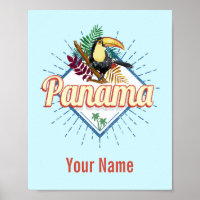 Panamá Ciudad Toucan Retro Palm Trees Vintage