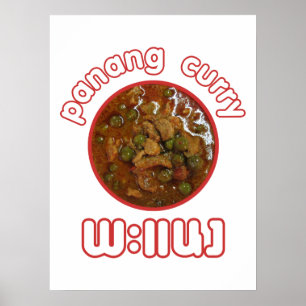 Póster Panang Thai Curry ... Comida callejera en Tailandi