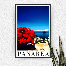 Póster Panarea de la Isla Italiana - Azul Mediterráneo