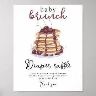 Póster Pancakes baby ducha Diaper Raffle