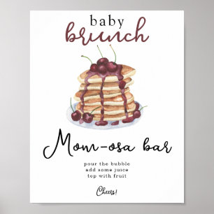 Póster Pancakes baby ducha Momosa bar