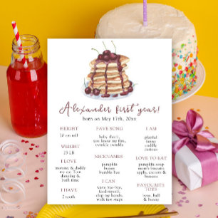 Póster Pancakes First Birday Milestone Cumpleaños