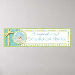 Póster Pancarta Baby Shower Sweet Teddy Bear Género Neutr