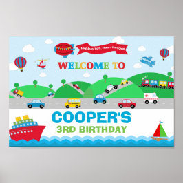 Póster Pancarta de bienvenida con fondo de cumpleaños de 