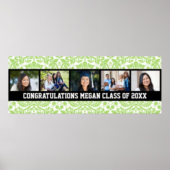 Póster Pancarta de fotos del Personalizado de graduación  (Frente)