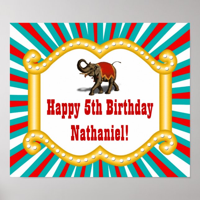 Póster Pancarta de la fiesta de cumpleaños de los niños d (Frente)