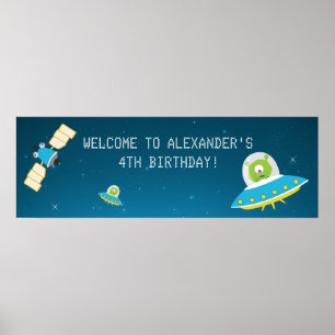 Póster Pancarta de la fiesta de cumpleaños de un niño ext