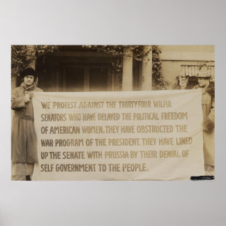 Póster Pancarta de sufragio femenino en Washington D.C. 1