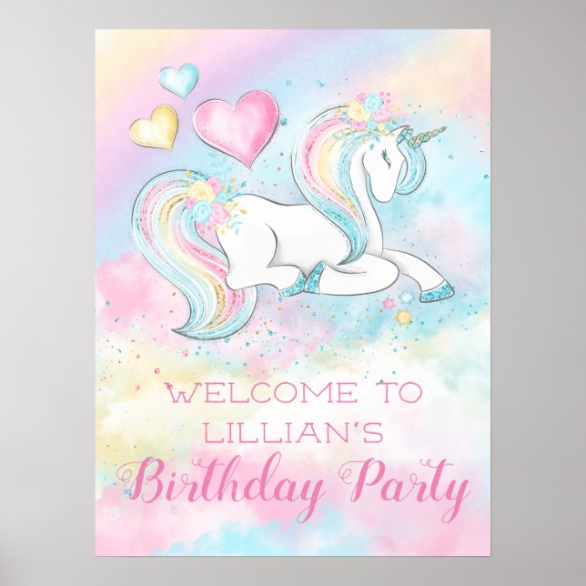Póster Pancarta del Rótulo de la fiesta de cumpleaños de  (Frente)