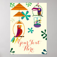 Pancartas Personalizadas Vintage Retro de Pájaros 