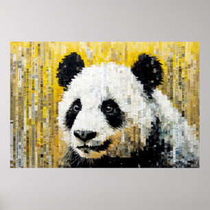 Póster Panda Animal Art Decour Paint Mosaic
