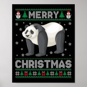 Póster Panda Animales Hombres Mujeres Niños Navidades Feo