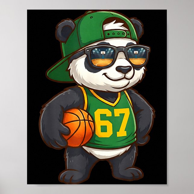Póster Panda Basketball 67 Gen Alpha Slang Srts Men Boys  (Frente)