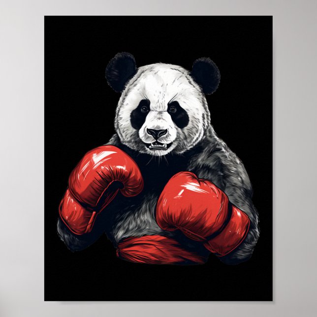 Póster Panda Bear con guantes de boxeo - Boxeo divertido (Frente)