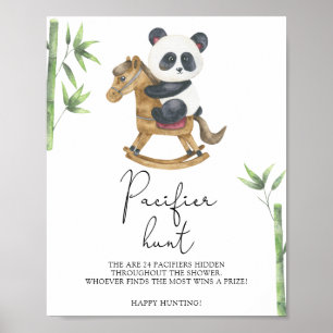 Póster Panda Bear - juego de búsqueda de chupete en baby