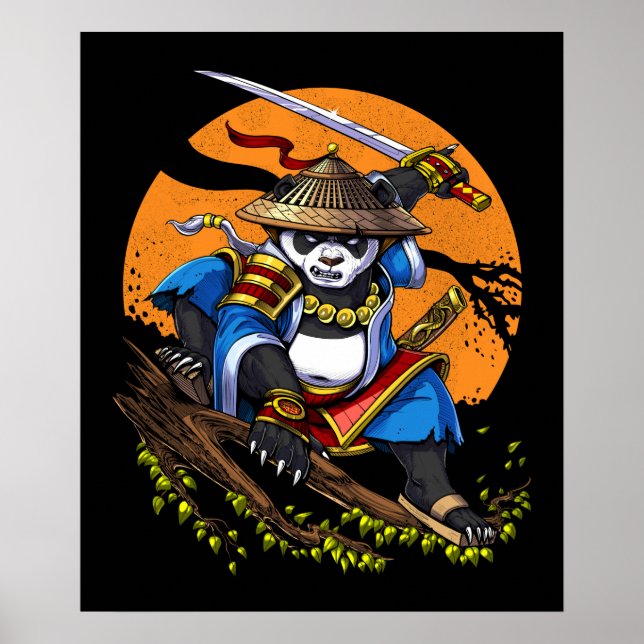 Póster Panda Bear Samurai Ninja (Frente)