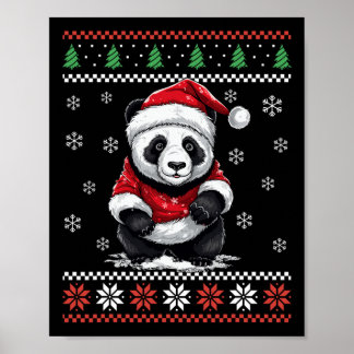 Póster Panda Bear Ugly Christmas Xmas For Adults Kids