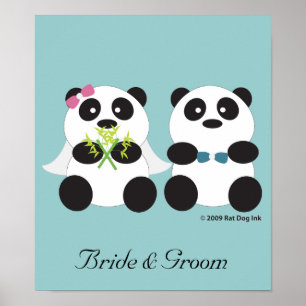 Póster Panda Bride y Groom Poster