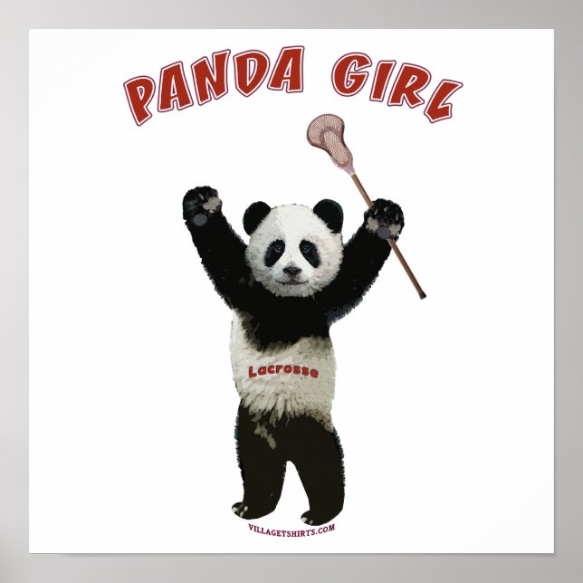Póster Panda Chica Lacrosse (Frente)