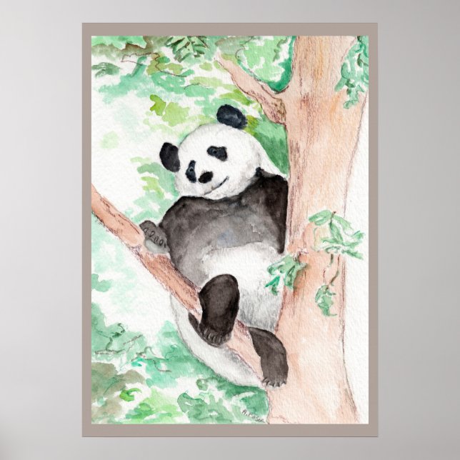 Póster Panda, colgando (Frente)