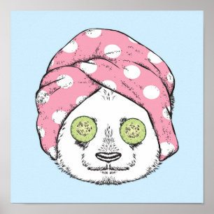 Póster Panda En El Spa