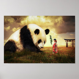 Póster Panda et femme