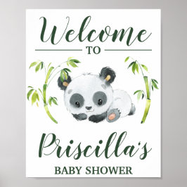 Póster Panda Gender Neutral Baby Shower Welcome