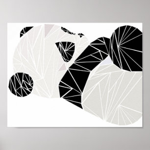 Póster Panda geométrica