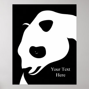 Póster Panda gigante con Poster de texto