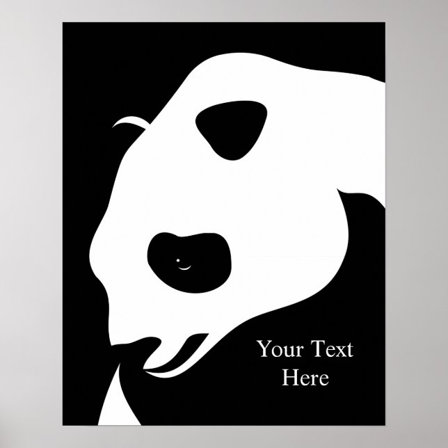 Póster Panda gigante con Poster de texto (Frente)