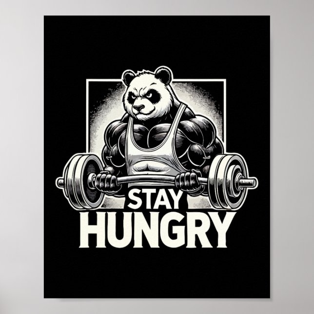 Póster Panda - Gimnasio Anime Bodybuilding Fitness Mot (Frente)