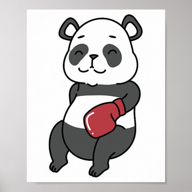 Póster Panda hace boxeo (Frente)