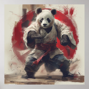 Póster Panda lindo en blanco Kimono - Poster de inspiraci