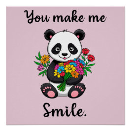 Póster Panda Lindo Me Haces Sonreír
