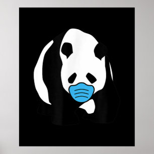 Póster Panda Lover   Máscara de cara de oso de panda mate