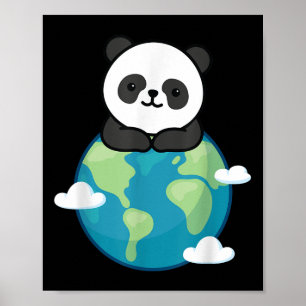 Póster Panda Mother Earth Day Funny Para El Medio Ambient