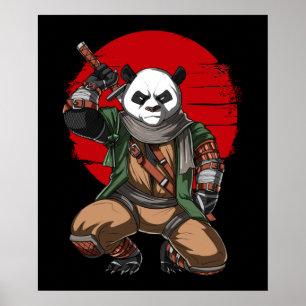 Póster Panda Ninja Samurai