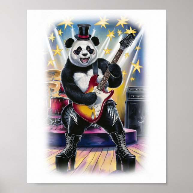 Póster Panda on stage on a White (Frente)