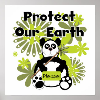 Póster Panda Protect Our Earth camisetas y regalos