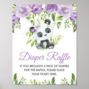 Póster Panda Purple Floral Greeneración Bamboo Diaper Raf