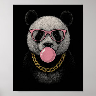 Póster Panda Regalos De Goma De Burbuja Rosa Hombres Niño