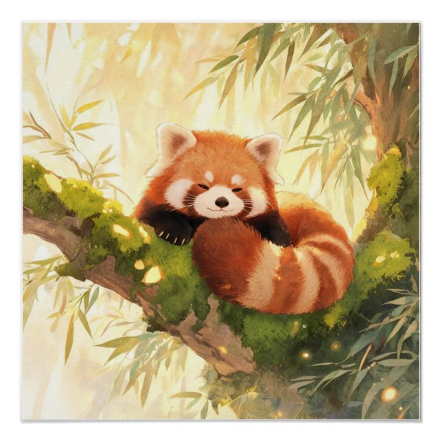 Póster Panda rojo (Anverso)