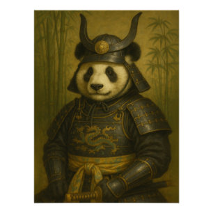 Póster Panda Samurai Warrior with Ancestral Armor